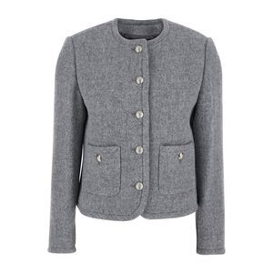 Dunst Women Grey Jacket With Button Closure And Front Pockets In Tweed Woman